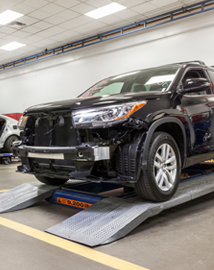 Toyota on vehicle lift | Kinderhook Toyota in Hudson NY